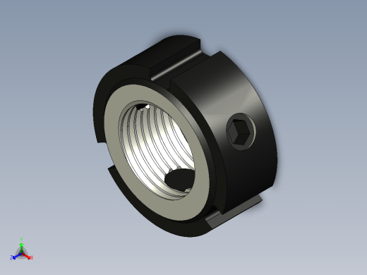 滚珠丝杠锁紧螺母M12x1正等轴测缩略图