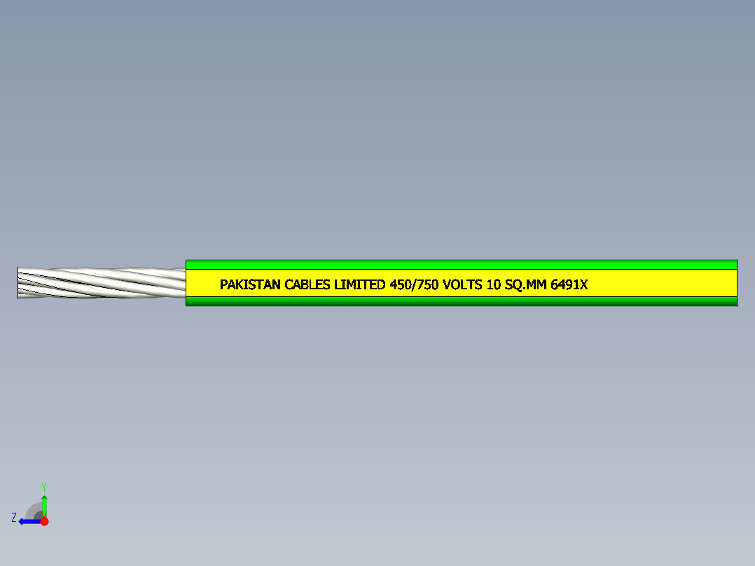单芯电缆右视图