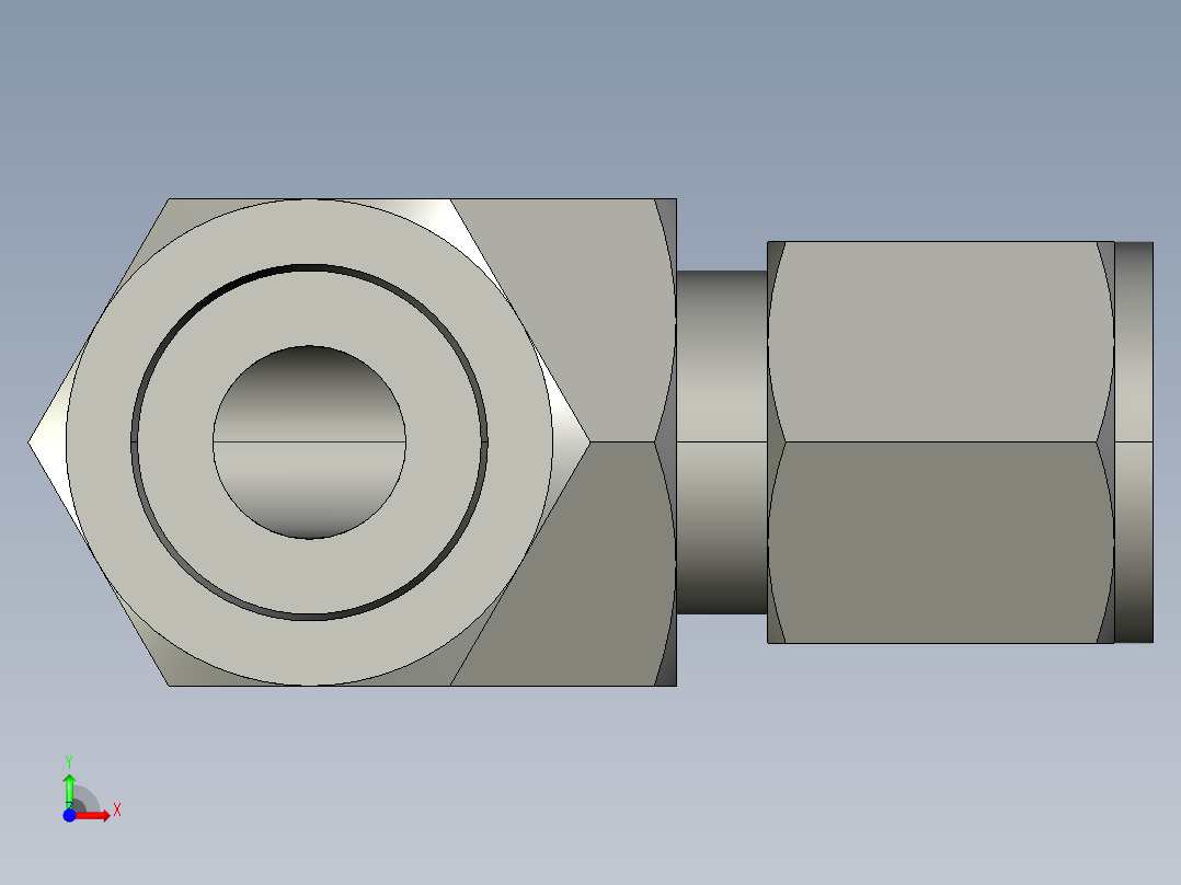 卡套式工业通用硬管接头8-8_dbu-s前视图