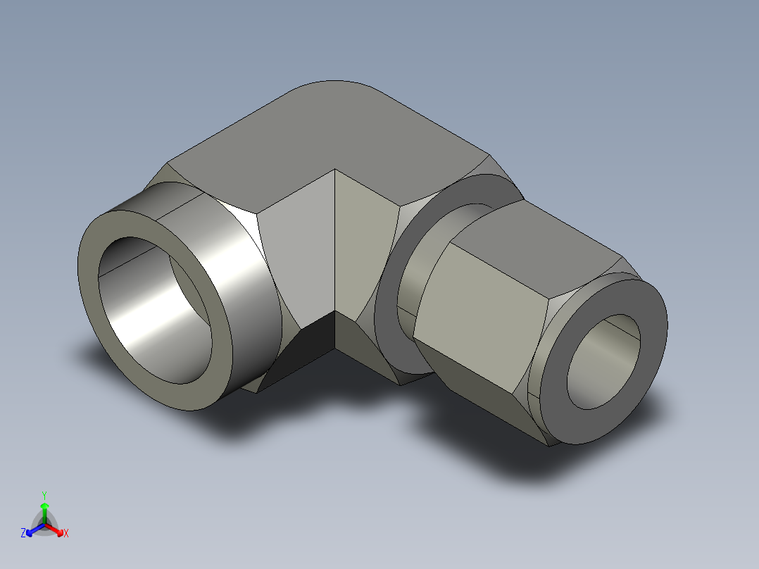 卡套式工业通用硬管接头8-8_dbu-s正等轴测图