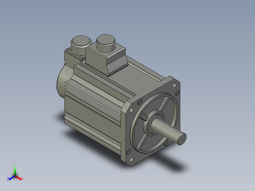 1500W MHME伺服马达正等轴测图