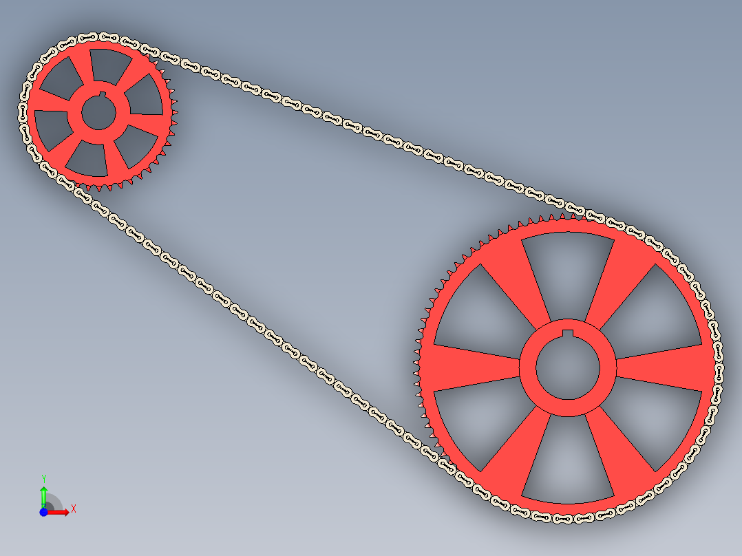 链轮滚子链前视图