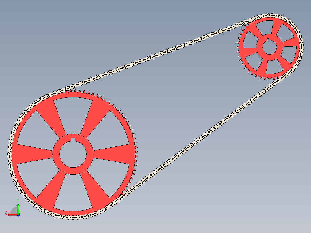 链轮滚子链后视图