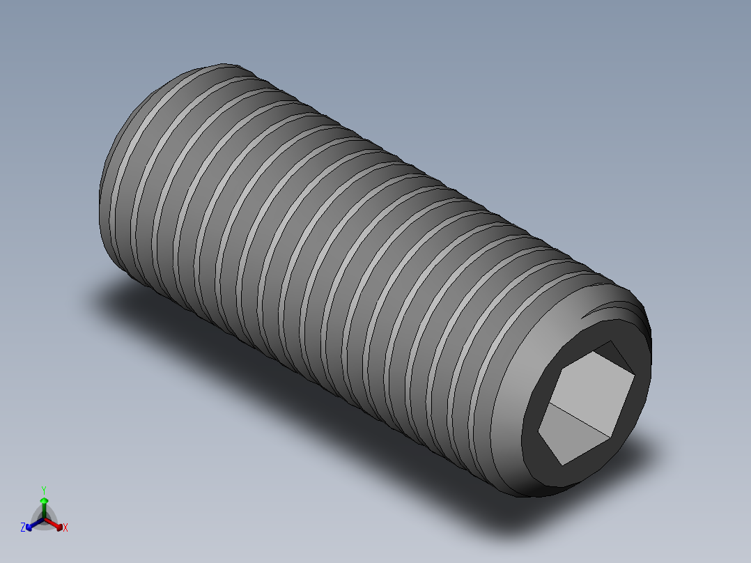 DIN 913-ISO 4026 固定螺钉-M20 L=50.SLDPRT正等轴测图