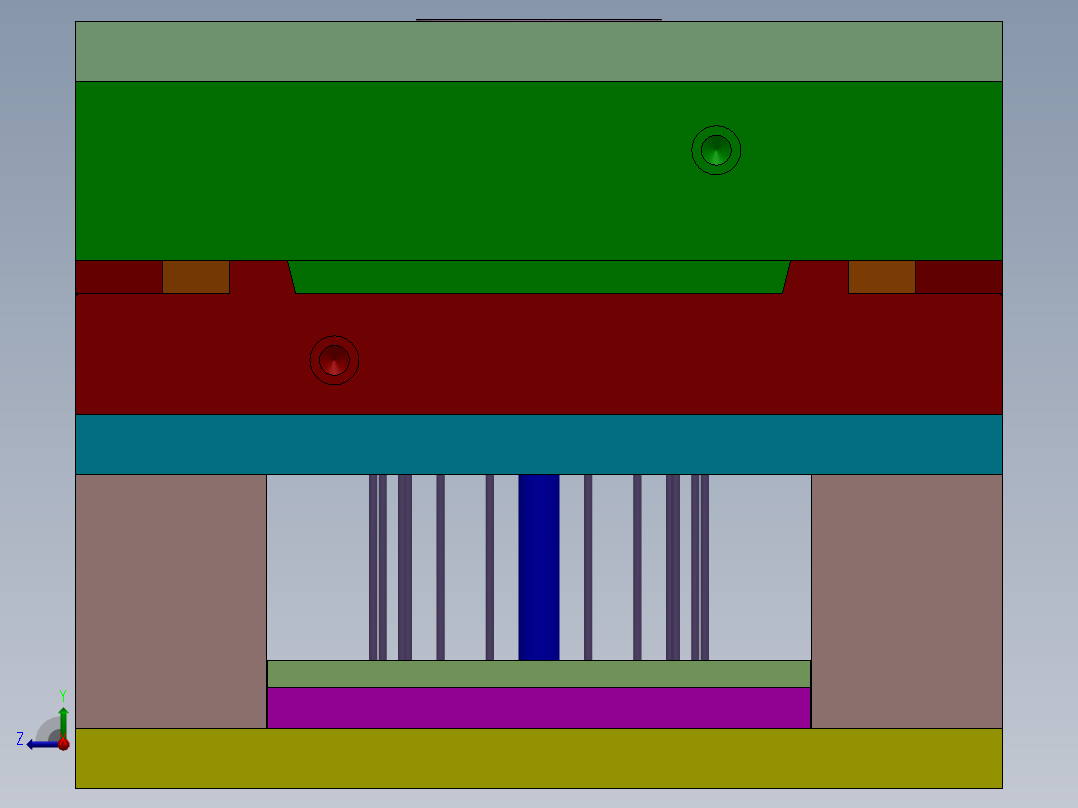 CPU风扇挡板模具右视图