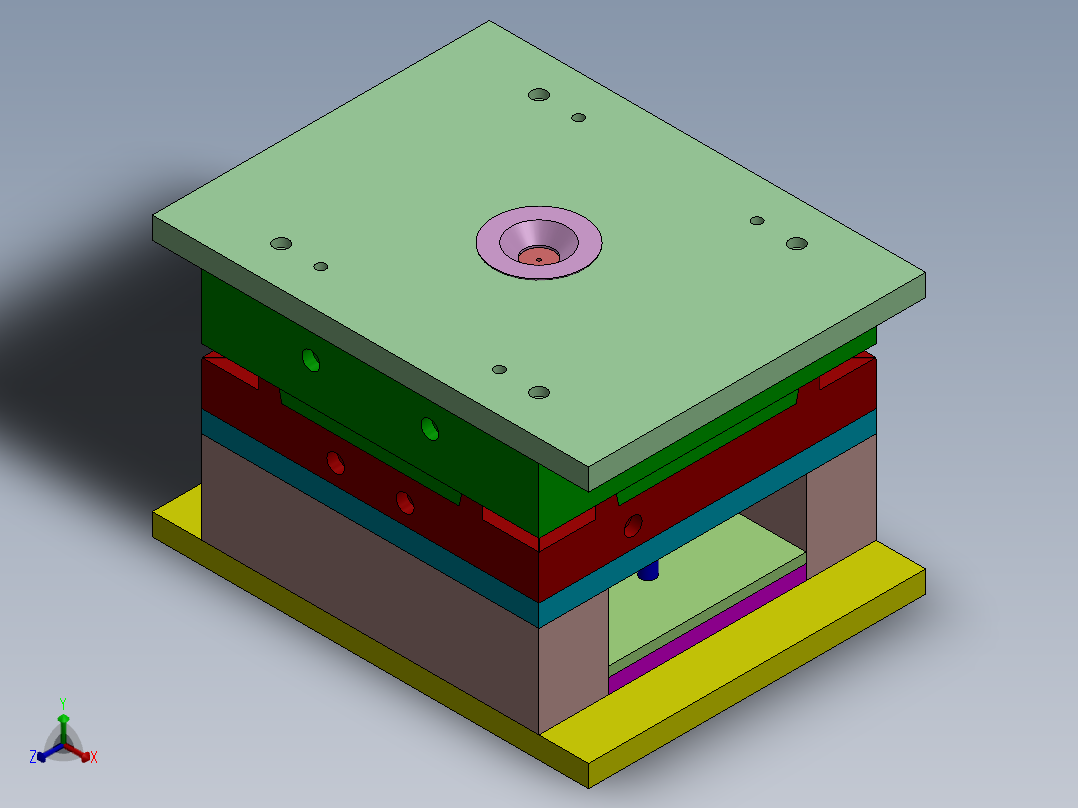 CPU风扇挡板模具正等轴测图