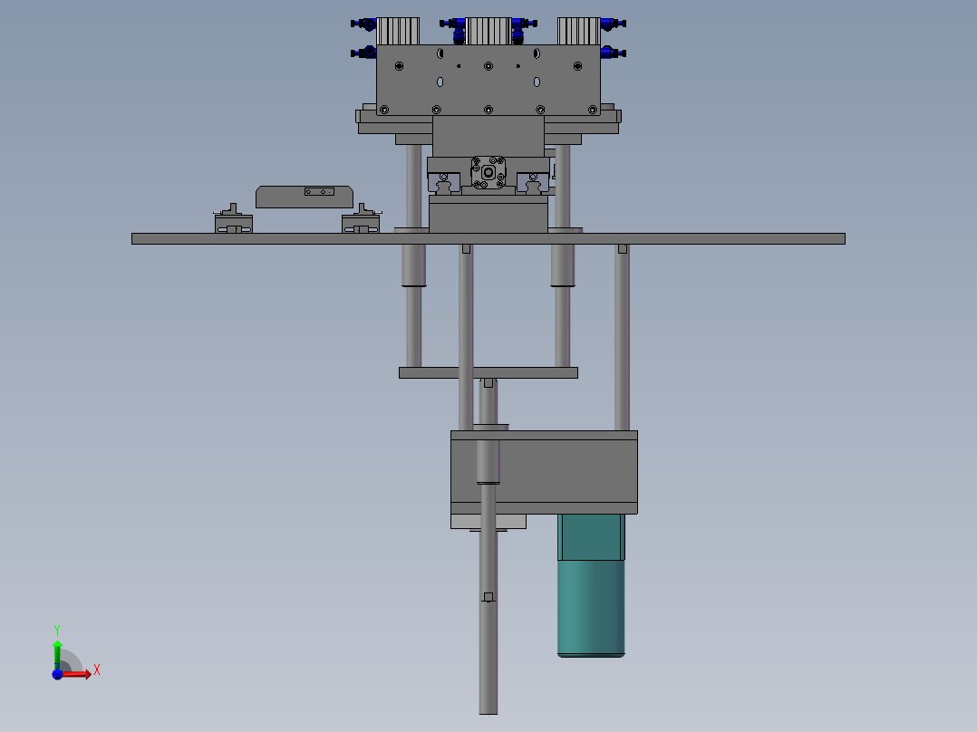 自动丝印设备（sw18可编辑+工程图+Bom)前视图