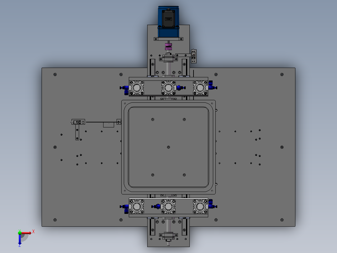 自动丝印设备（sw18可编辑+工程图+Bom)俯视图