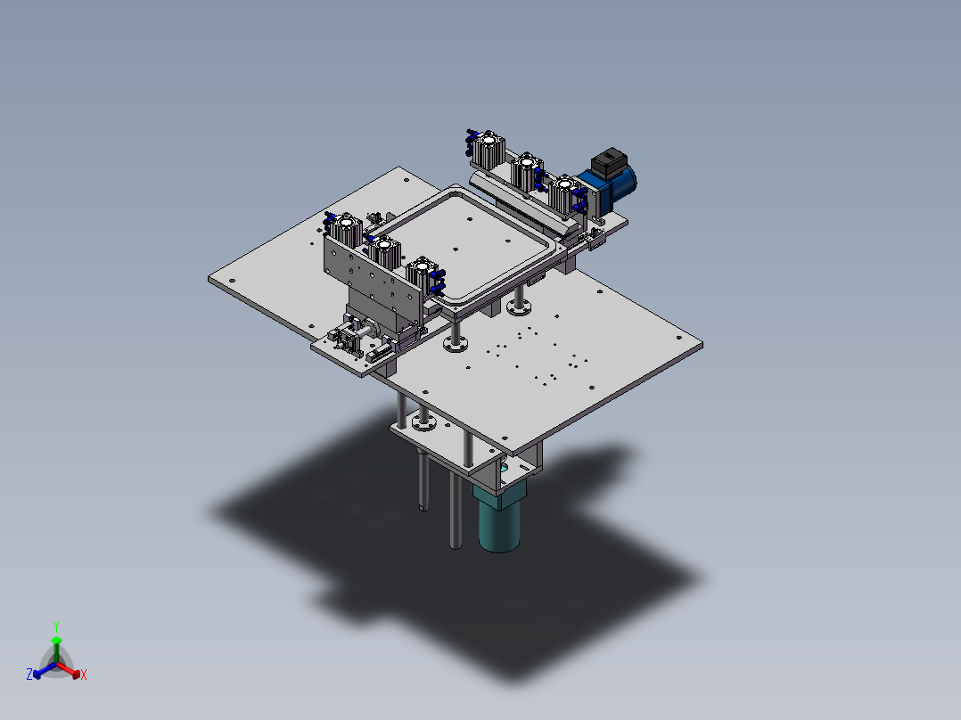 自动丝印设备（sw18可编辑+工程图+Bom)正等轴测图