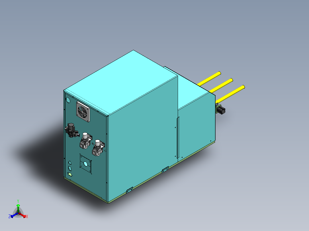 360°激光除铝箔机sw24可编辑正等轴测图