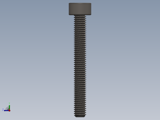 Screw_DIN_912_M3x25F_A2.SLDPRT公制内六角螺钉右视缩略图