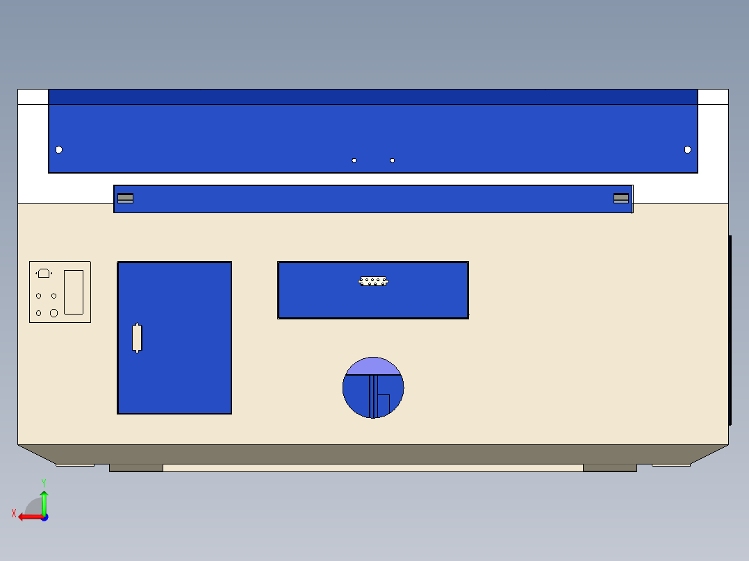 激光切割机外壳后视图