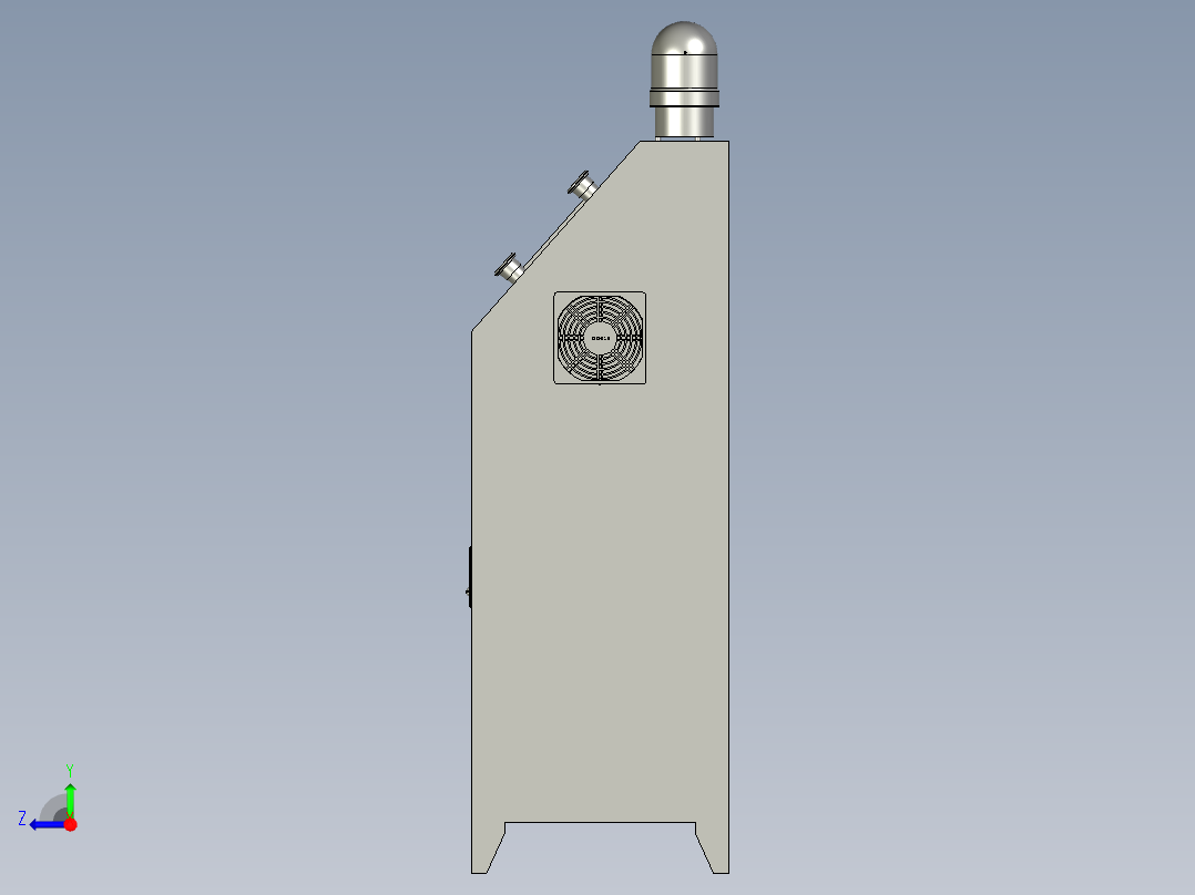 控制柜触摸屏式右视图