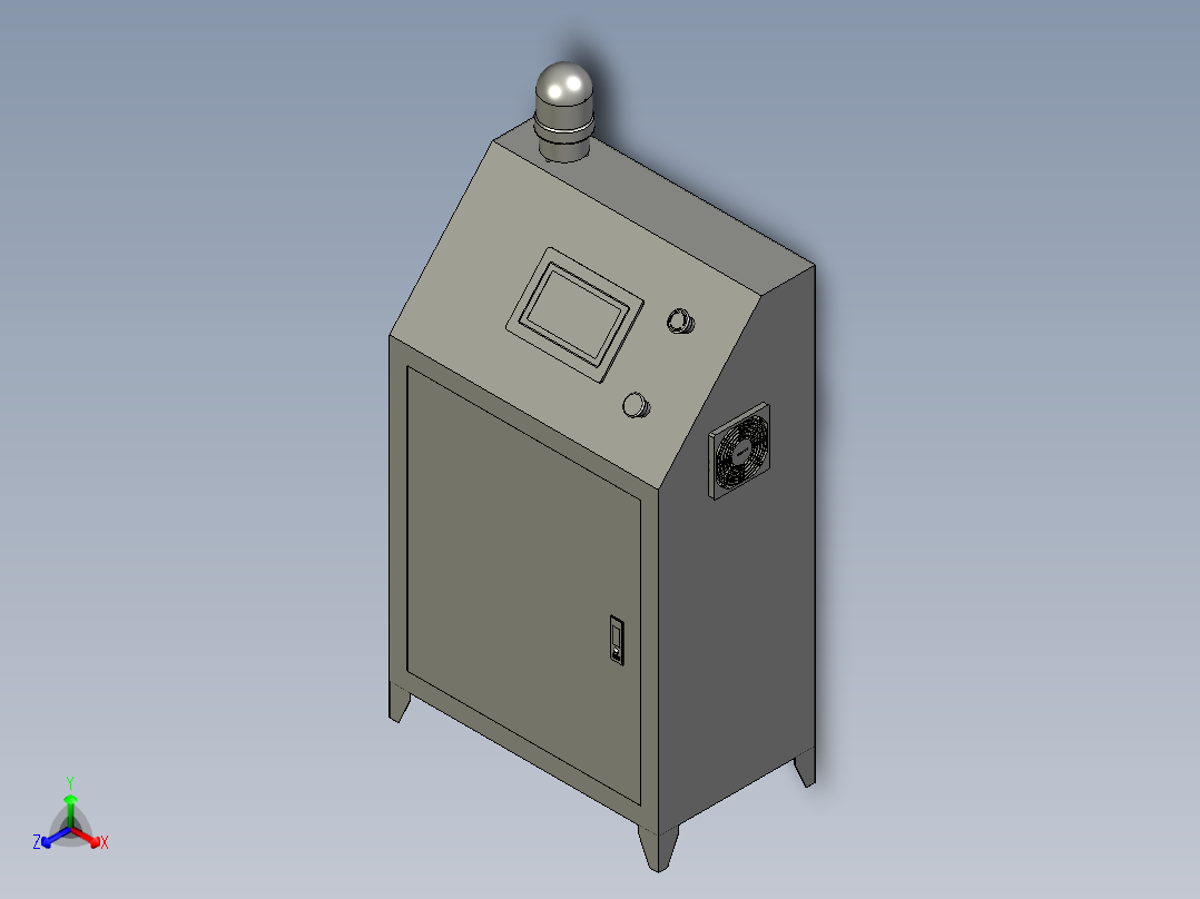 控制柜触摸屏式正等轴测图