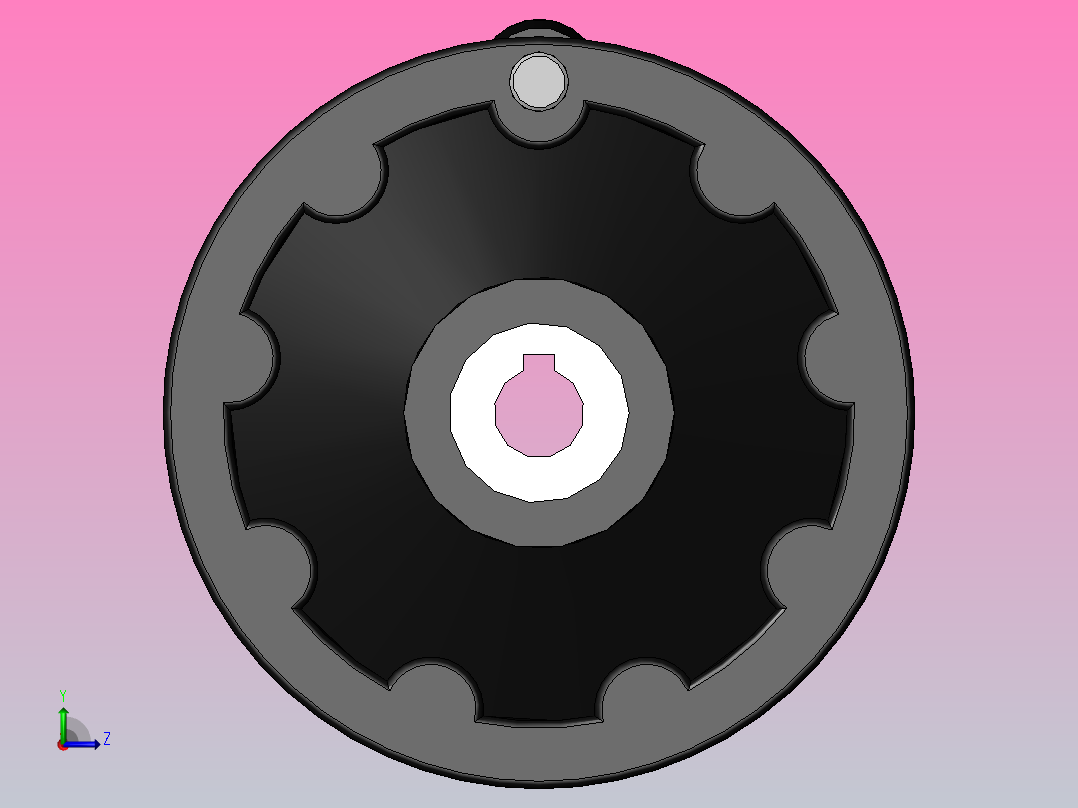 背面波纹手轮B装配[WCBH220B]左视图