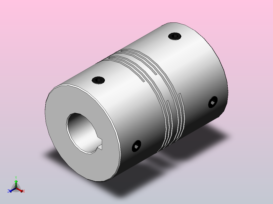 LK7系列键槽平行式联轴器[LK7-50K]正等轴测图