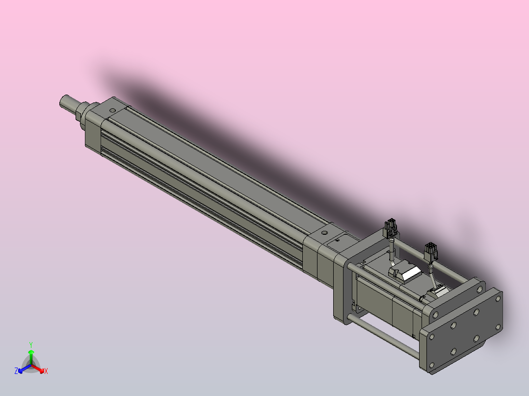 轻载电动缸TPA-ESR50-1610C-L300-M-FB-W-P75-C3正等轴测图