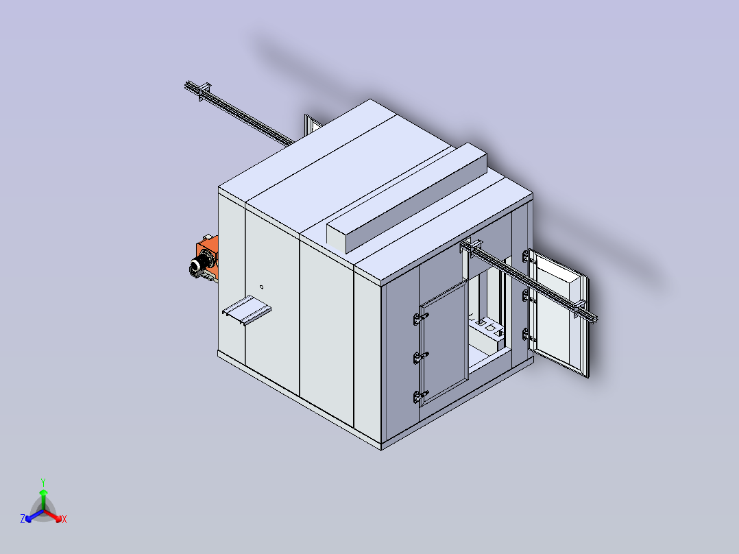 一款输送粉末涂层炉3D主视图