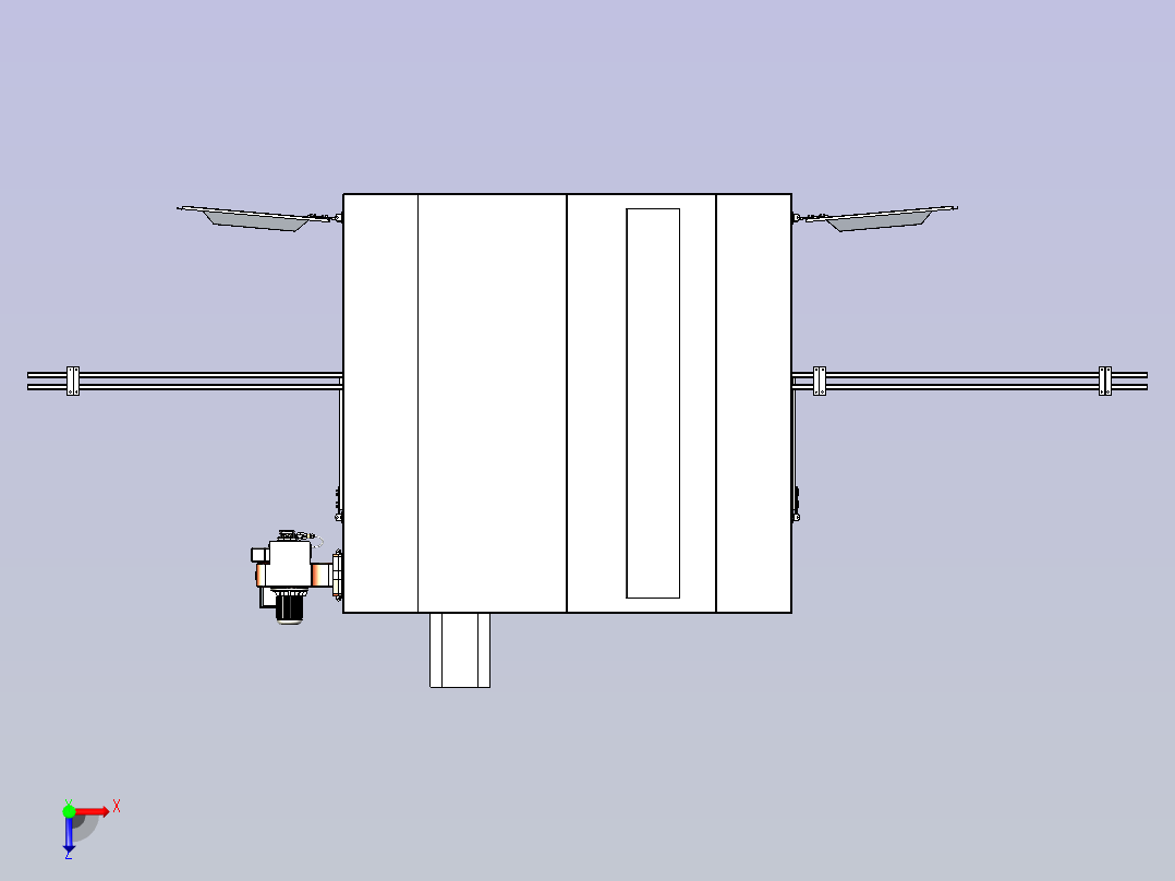 一款输送粉末涂层炉3D俯视图