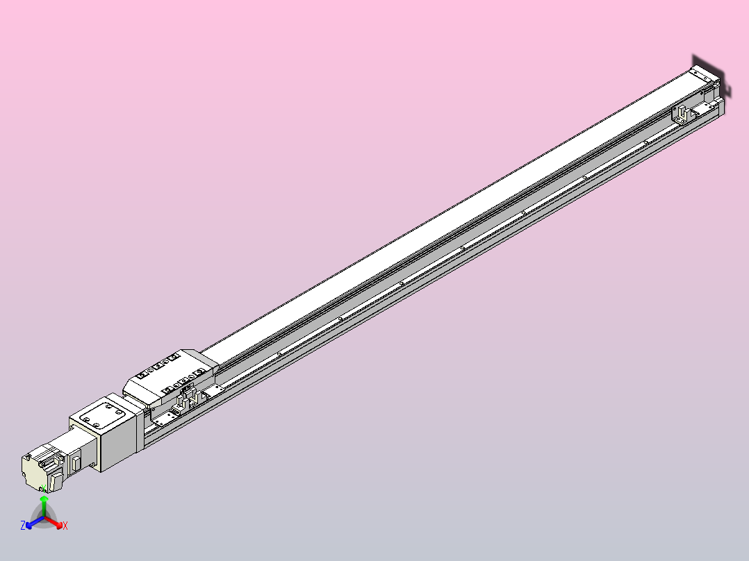 滚珠丝杠直线轴内置导轨TPA-GCR-50-1210C-L800-M-M10-N3正等轴测图