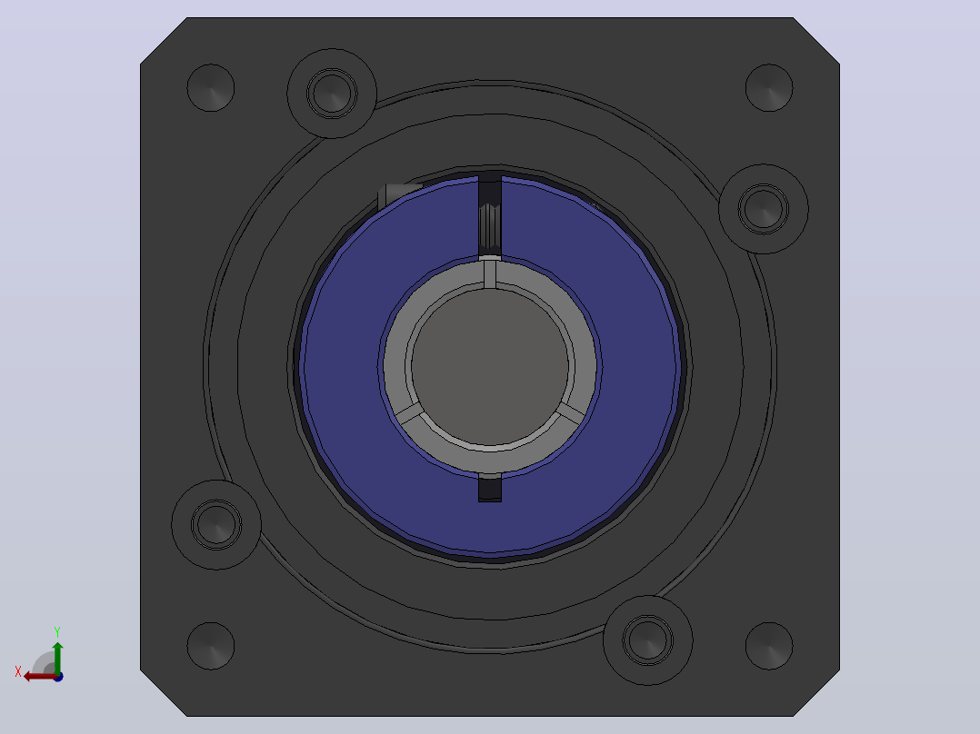 精密行星齿轮减速机 PAF60-L2 3D模型Solidworks设计后视图