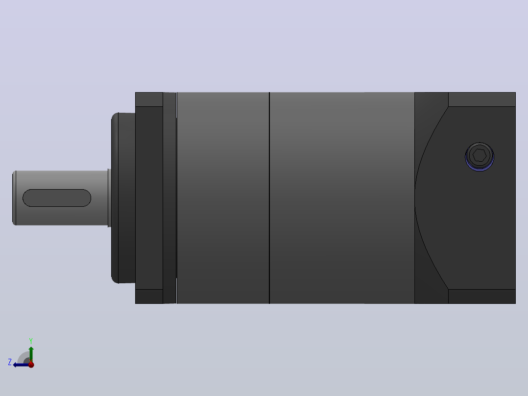 精密行星齿轮减速机 PAF60-L2 3D模型Solidworks设计右视图