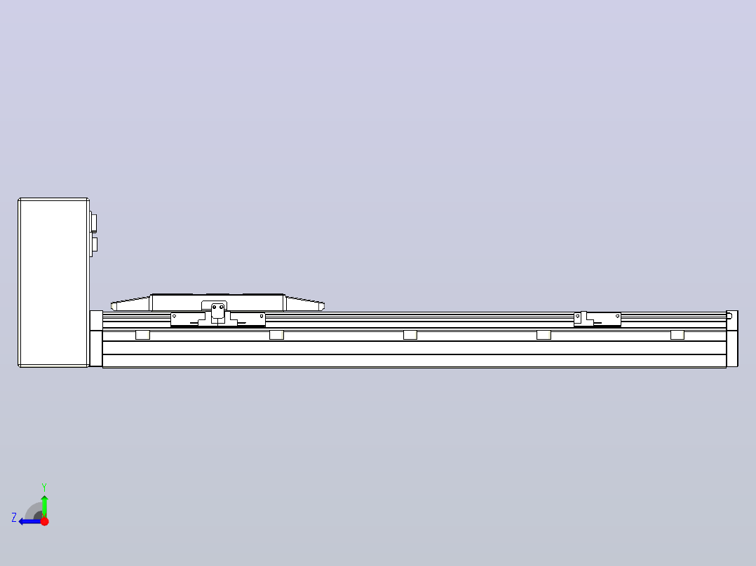 机器人皮带驱动直线轴TPA-GCB-150-P80-L400-RU-M75-N3右视图