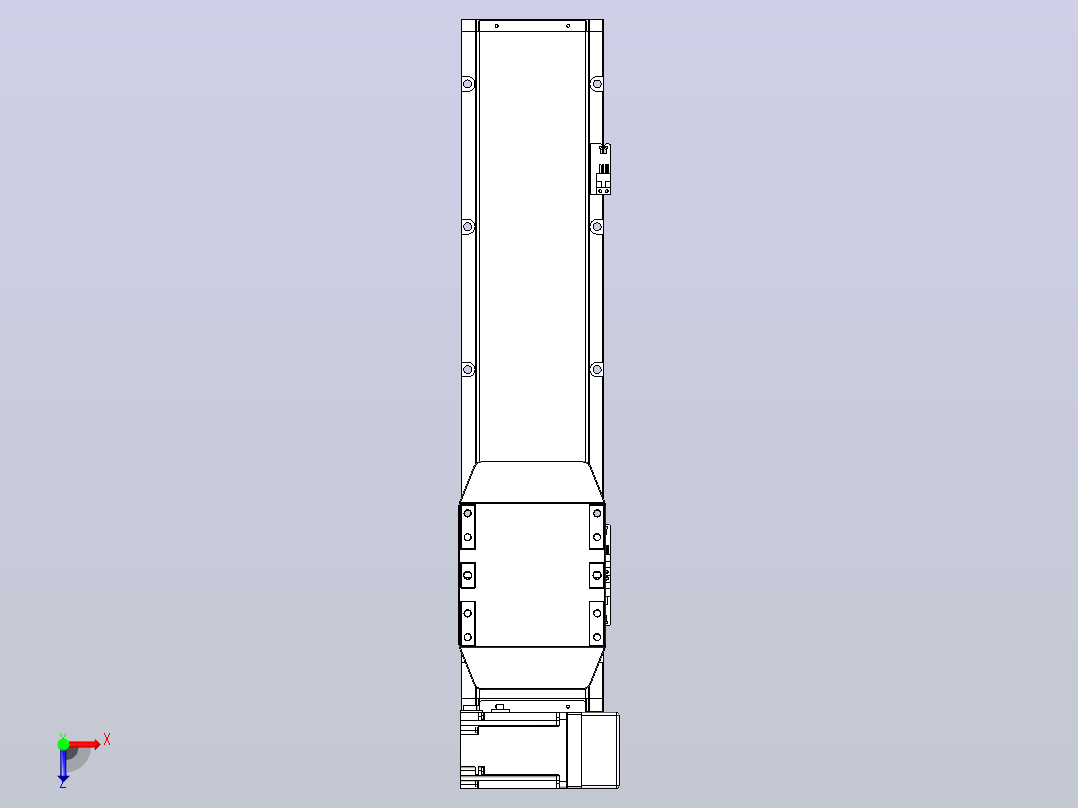 机器人皮带驱动直线轴TPA-GCB-150-P80-L400-RU-M75-N3俯视图