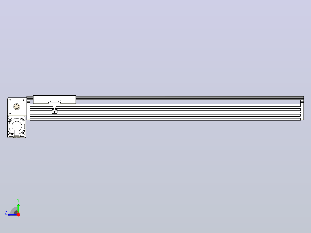 皮带直线轴半封闭可选导轨TPA-HNB-202D-140-L950-LP-Y-P75-N3右视图