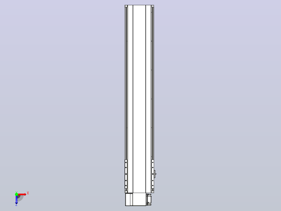皮带直线轴半封闭可选导轨TPA-HNB-202D-140-L950-LP-Y-P75-N3俯视图