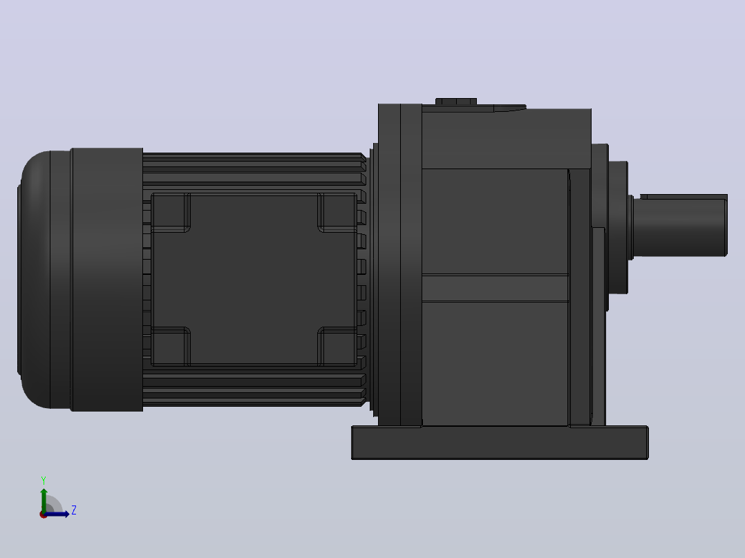 GH-40卧式-三相、单相缩框型（刹车）齿轮减速电机马达[GH-40-3700W-50-B-B-G3-LD-H6]左视图