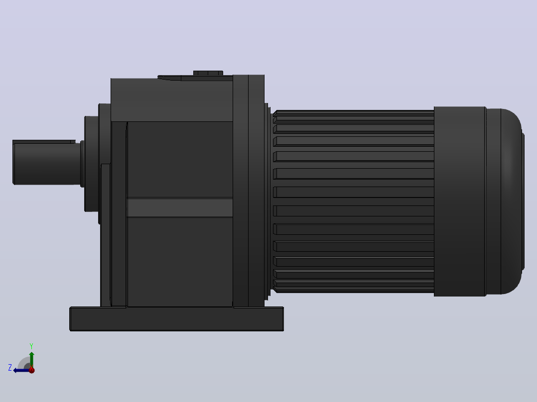 GH-40卧式-三相、单相缩框型（刹车）齿轮减速电机马达[GH-40-3700W-50-B-B-G3-LD-H6]右视图
