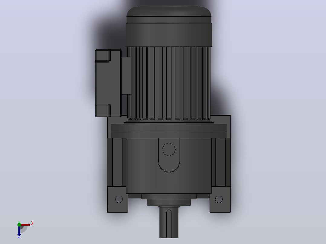 GH-40卧式-三相、单相缩框型（刹车）齿轮减速电机马达[GH-40-3700W-50-B-B-G3-LD-H6]俯视图
