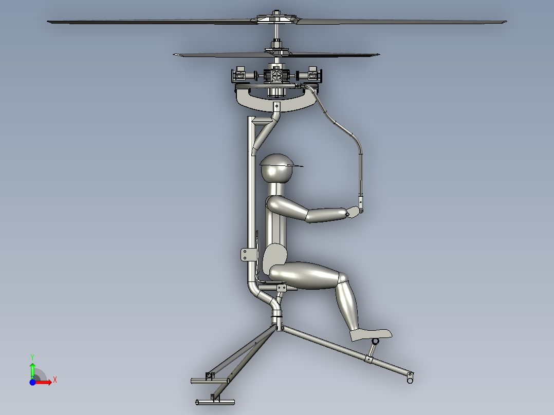 共轴反转双旋翼直升机前视图