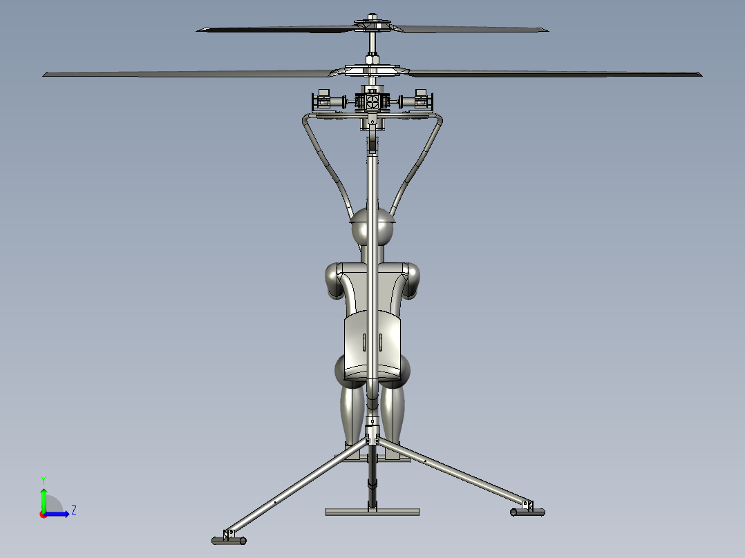 共轴反转双旋翼直升机左视图