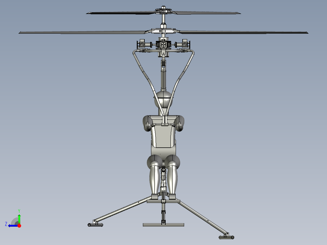 共轴反转双旋翼直升机右视图