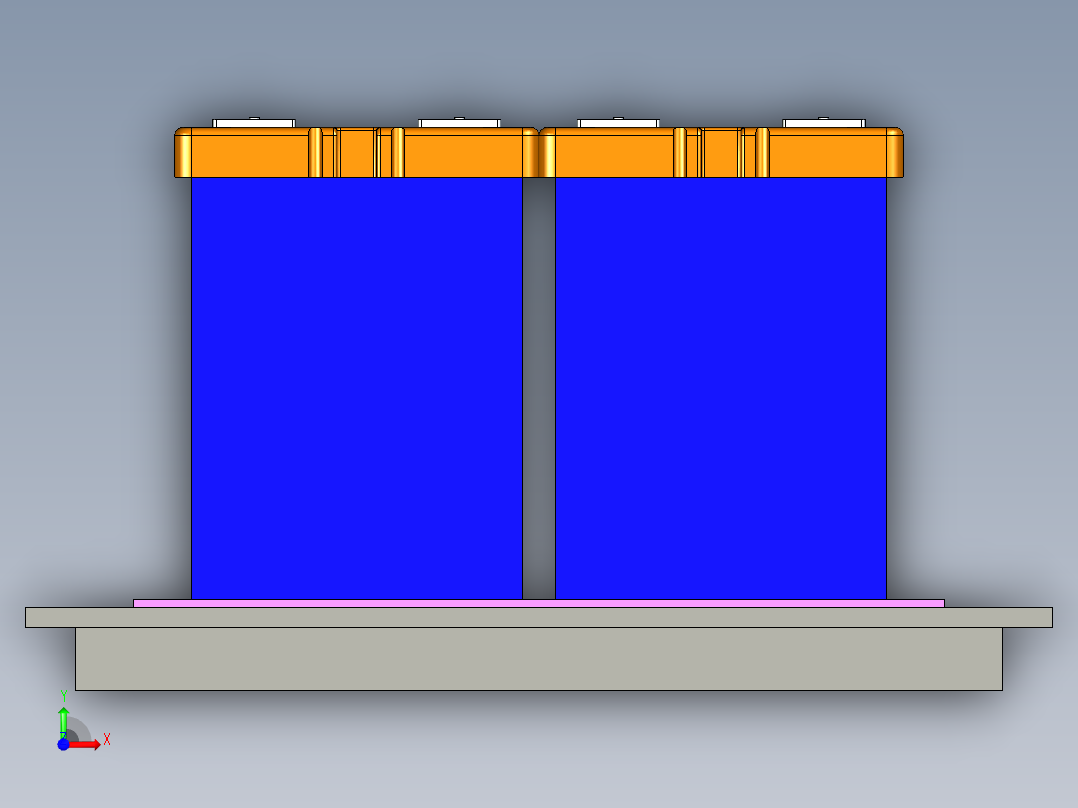 放膜机械构3D模型 (1)前视图