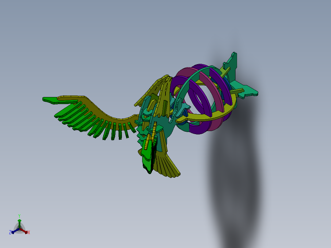 老鹰（摆件正等轴测图