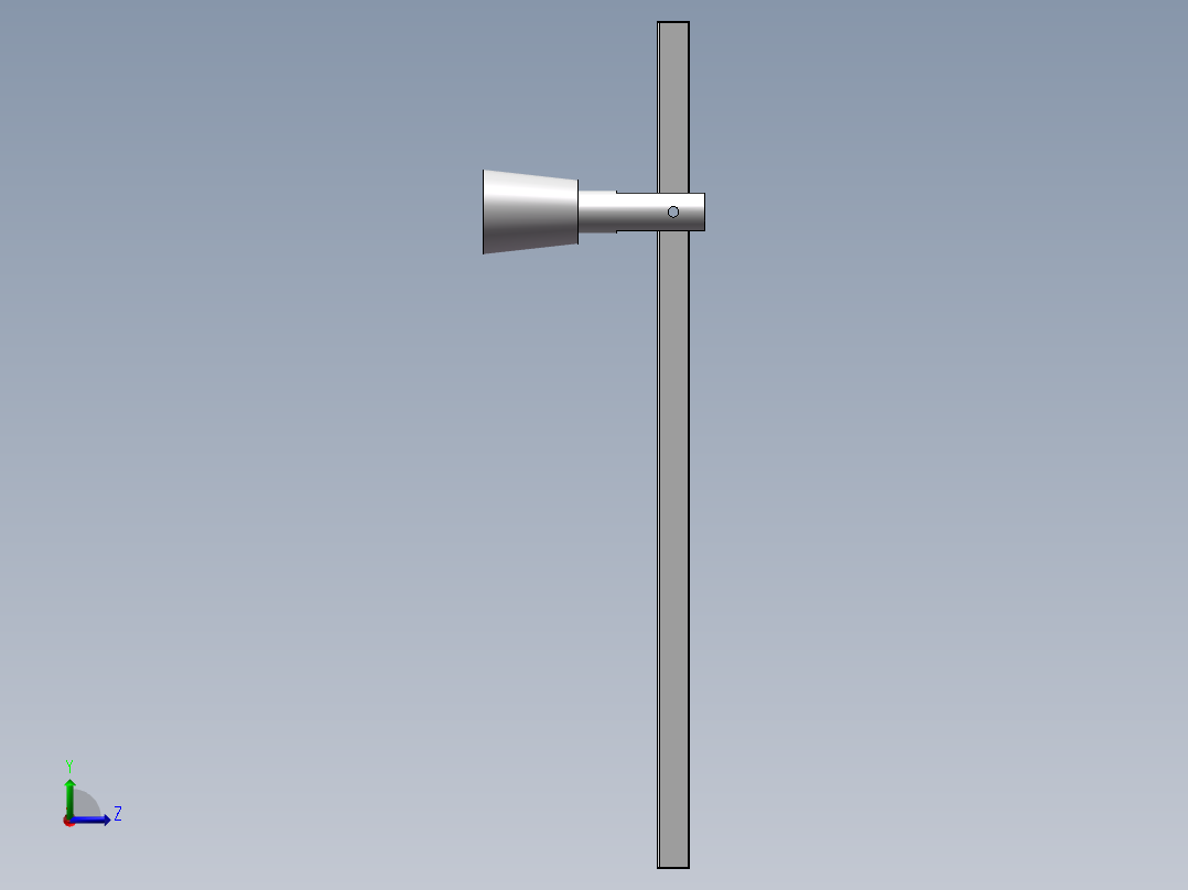 Q040-一种采用重物平衡的电动栏杆的设计【三维SolidWorks】左视图