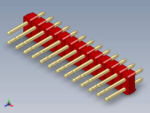 彩色公头100mil（2.54mm）系列-DS1021_red_2x13p_100mil_Type1_rev1.0