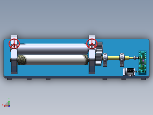 一种三辊子式卷板机的设计（含三维SW模型+CAD图纸+说明书）后视缩略图