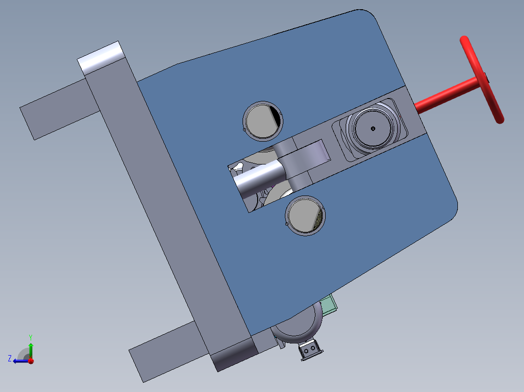 一种三辊子式卷板机的设计（含三维SW模型+CAD图纸+说明书）右视图