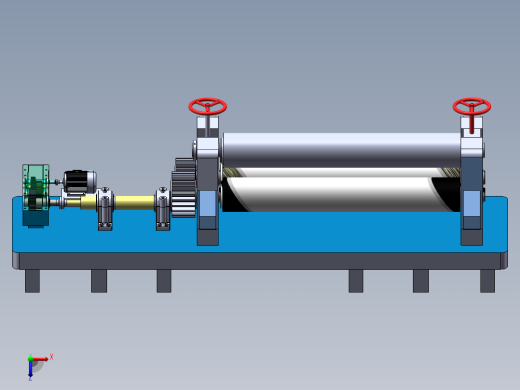 一种三辊子式卷板机的设计（含三维SW模型+CAD图纸+说明书）俯视缩略图