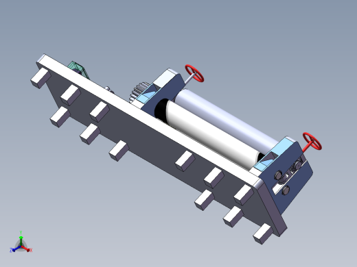 一种三辊子式卷板机的设计（含三维SW模型+CAD图纸+说明书）正等轴测缩略图