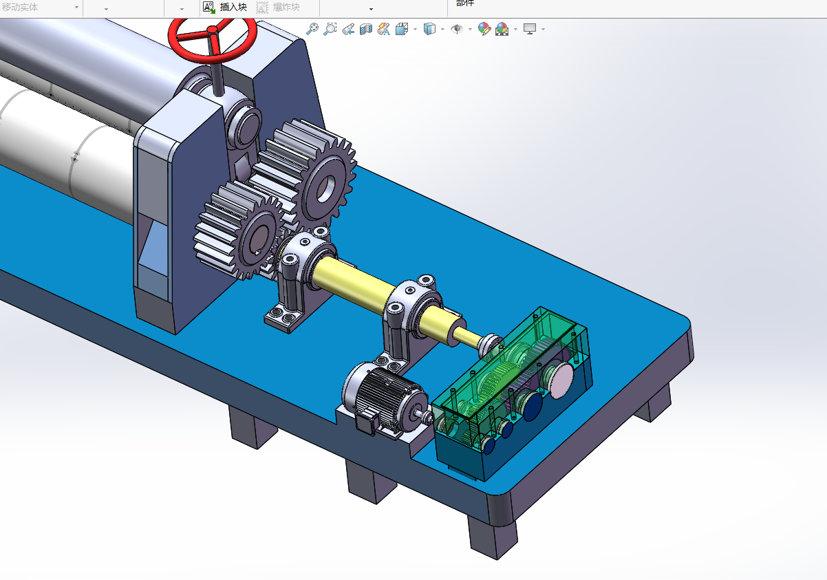 一种三辊子式卷板机的设计（含三维SW模型+CAD图纸+说明书）