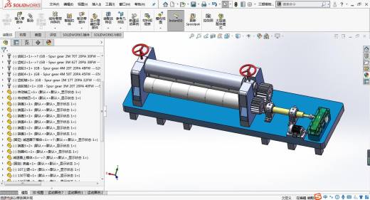 一种三辊子式卷板机的设计（含三维SW模型+CAD图纸+说明书）缩略图
