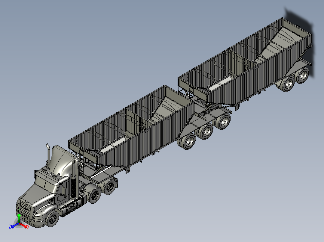 28-超级+B+谷物拖车与麦克卡车 3d模型图纸