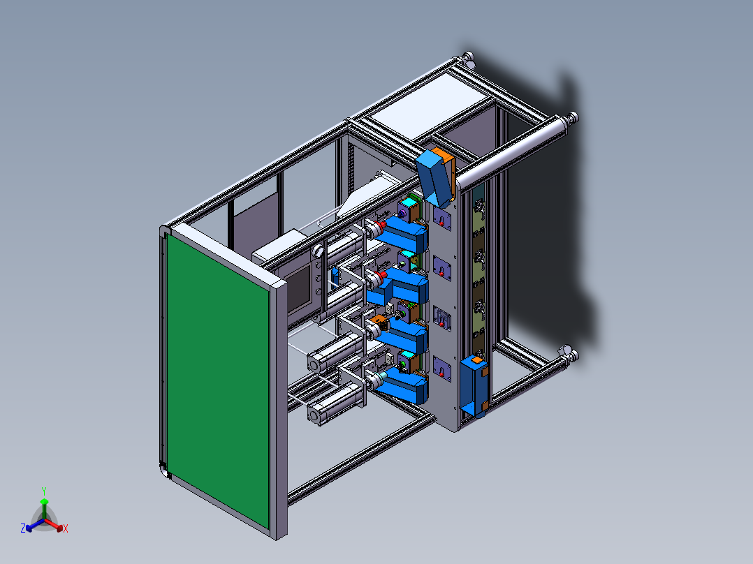 产品气动压装机正等轴测图