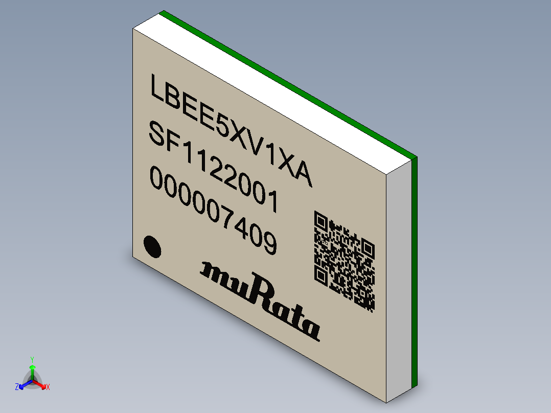 W-LAN+蓝牙组合模块 LBEE5XV1XA正等轴测图