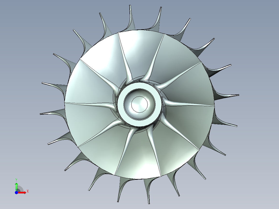 涡轮压缩机轮前视图